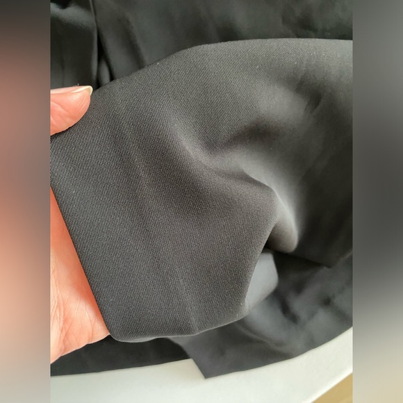 ZARA Shoulder Pad Crepe Midi Dress Black Fitted waist shoulder pads Size S NWT - Picture 13 of 16